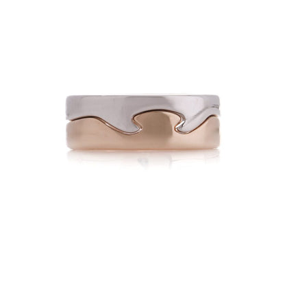 Georg Jensen Fusion white and rose gold stack ring,