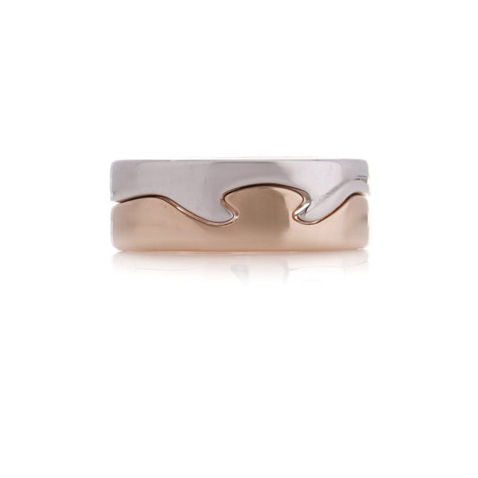 Georg Jensen Fusion white and rose gold stack ring,