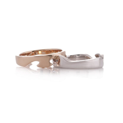 Georg Jensen Fusion white and rose gold stack ring,