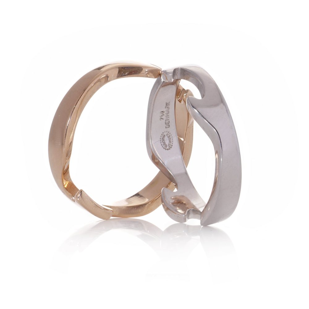 Georg Jensen Fusion white and rose gold stack ring,