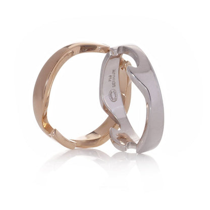 Georg Jensen Fusion white and rose gold stack ring,