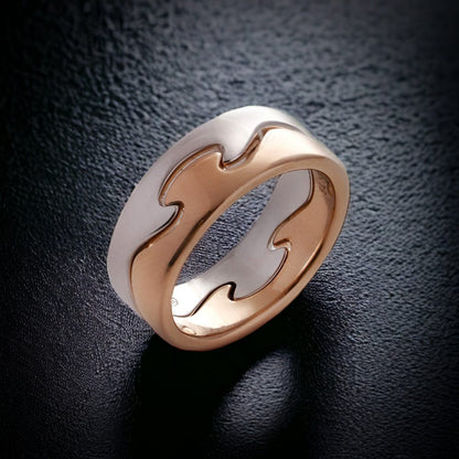 Georg Jensen Fusion white and rose gold stack ring,