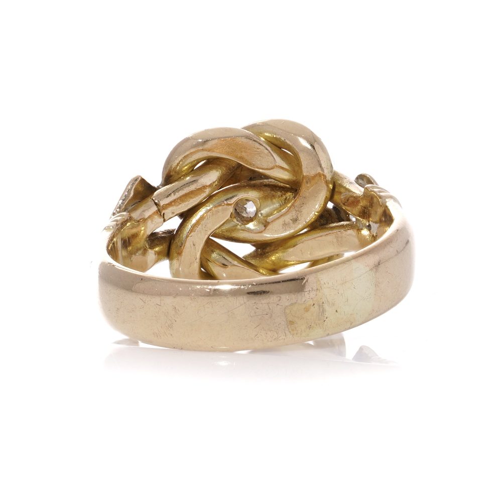 Vintage diamond and gold knot ring.