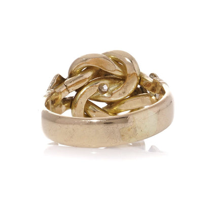 Vintage diamond and gold knot ring.