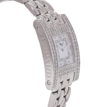 Chopard H 18ct White Gold Diamond Watch Box Papers 3.48 carat total