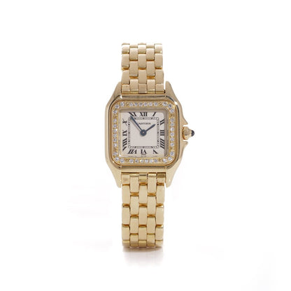 Vintage Ladies Cartier Panthere 18ct Yellow Gold Quartz Watch with Diamond Bezel