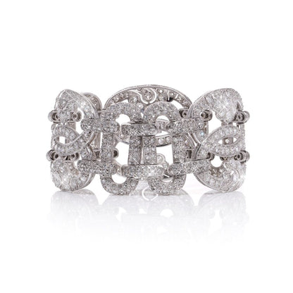 Art Deco platinum and diamond link bracelet.