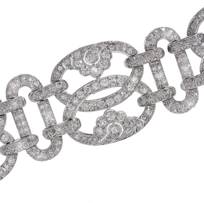 Art Deco platinum and diamond link bracelet.