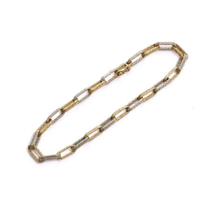 Link Chain Bracelet With Textured Wire Design In 18 Carat Gold