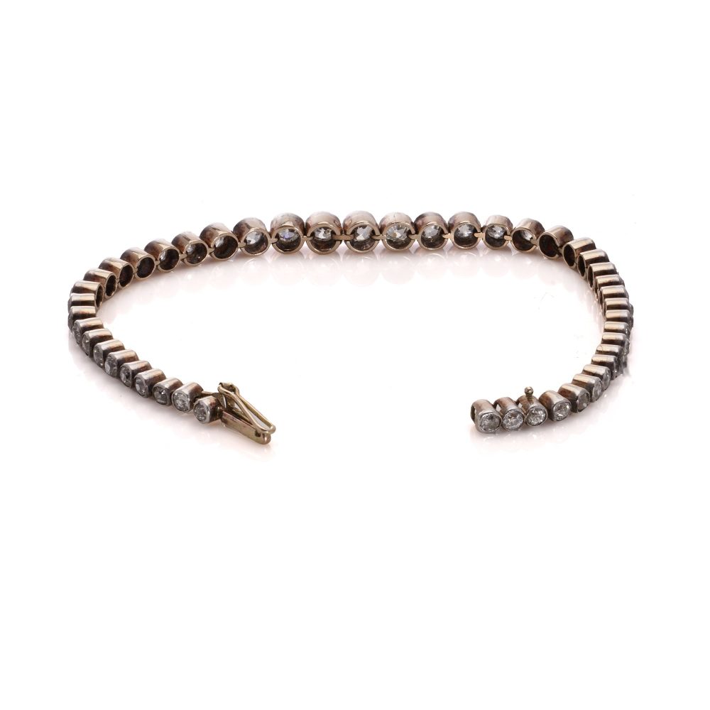 Victorian diamond bracelet set in rose gold and silver