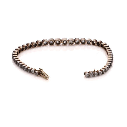 Victorian diamond bracelet set in rose gold and silver