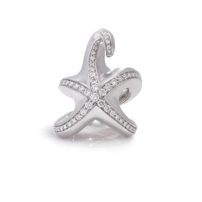 Boucheron gold starfish ring set diamonds.