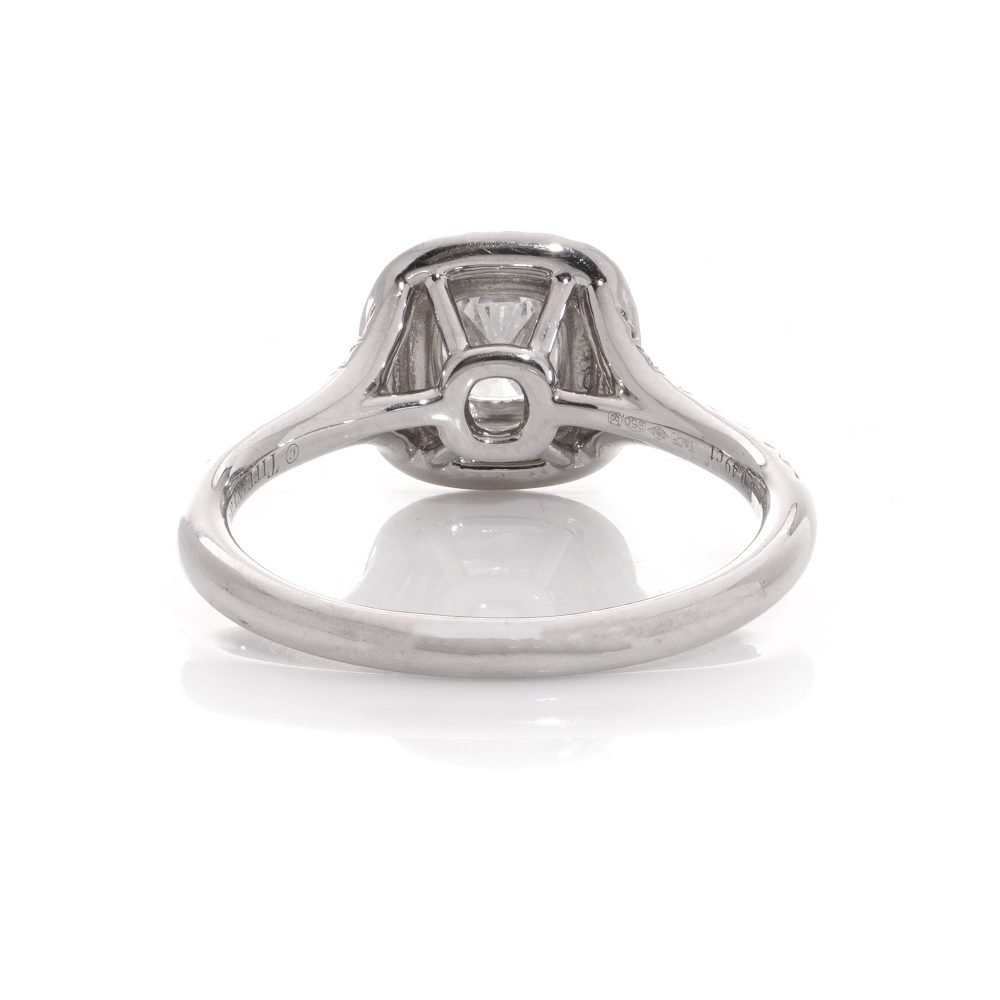 Tiffany & Co platinum diamond halo ring.