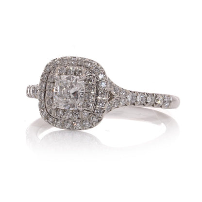 Tiffany & Co platinum diamond halo ring.