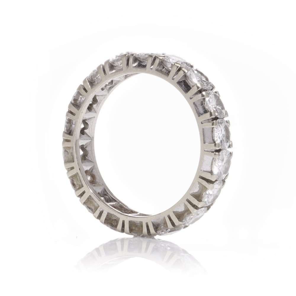 Vintage diamond full eternity ring in white gold