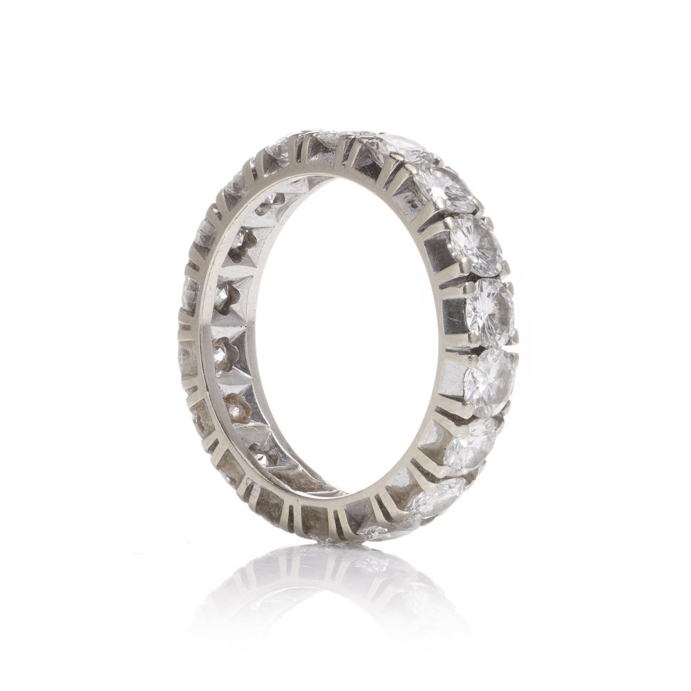 Vintage diamond full eternity ring in white gold