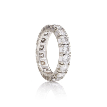Vintage diamond full eternity ring in white gold