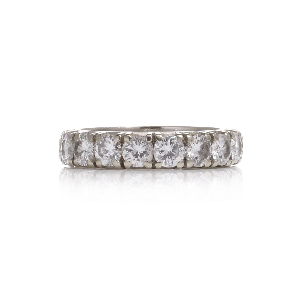 Vintage diamond full eternity ring in white gold