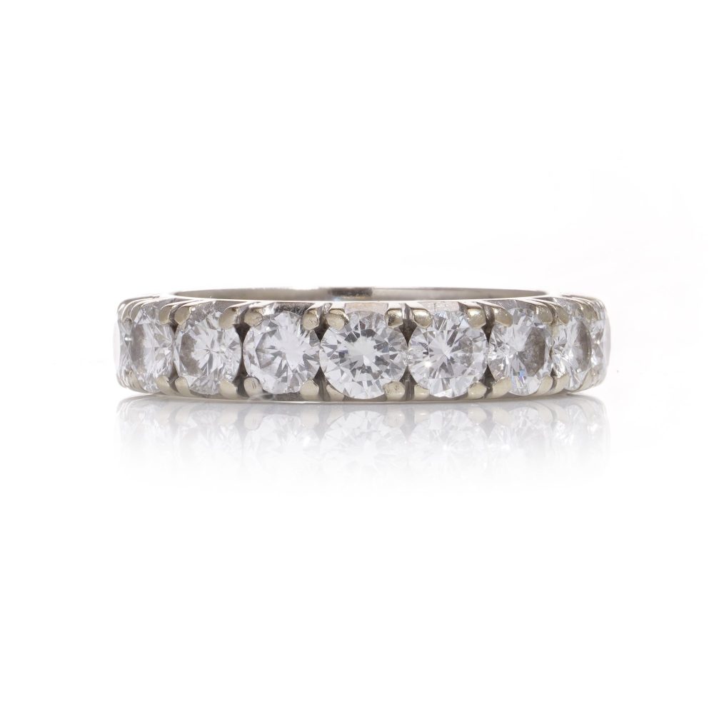 Vintage diamond full eternity ring in white gold