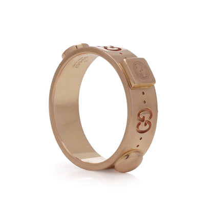 Gucci gold Iconic band ring with studs.
