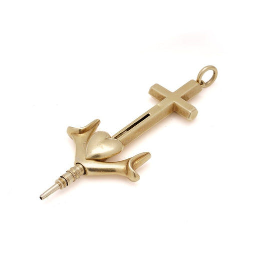 Antique Sampson Mordan 18ct Yellow Gold Anchor Pencil Pendant