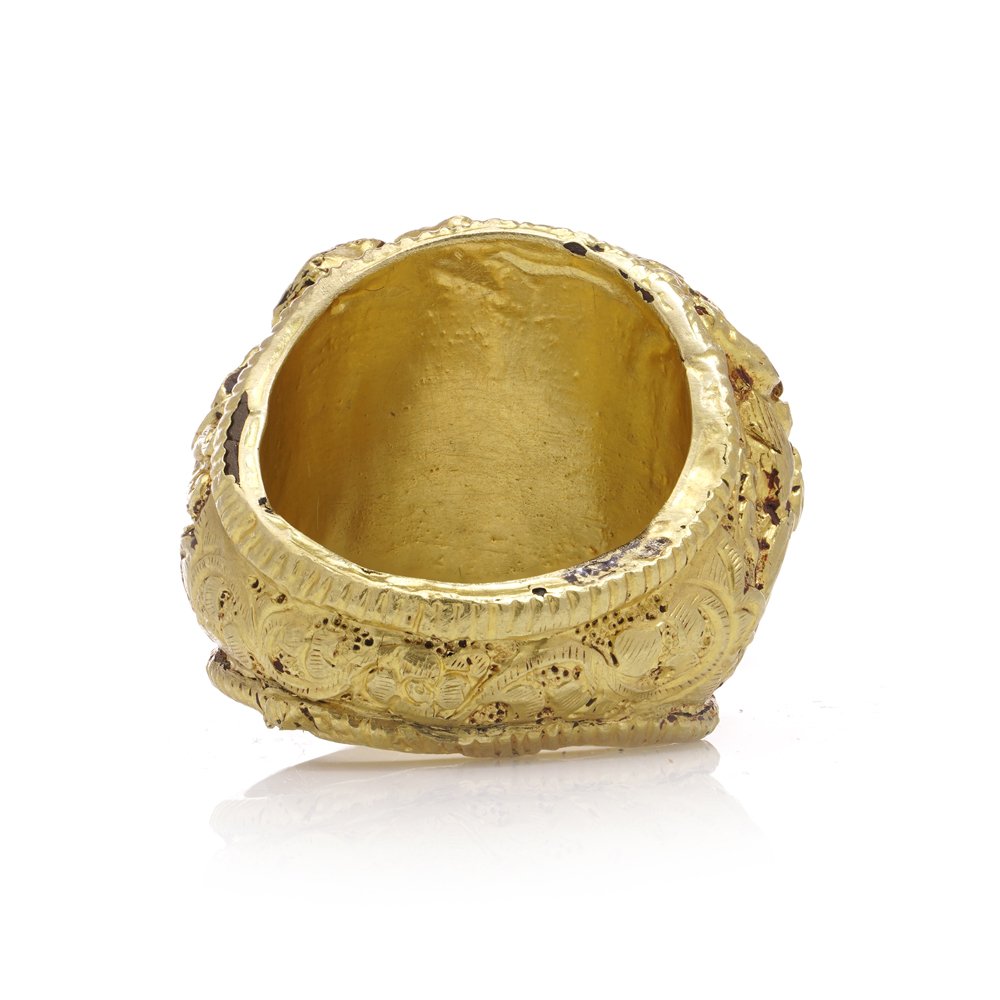 Ancient Thailand gold and ruby ring.