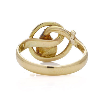 Victorian diamond and ruby head snake gold ring.