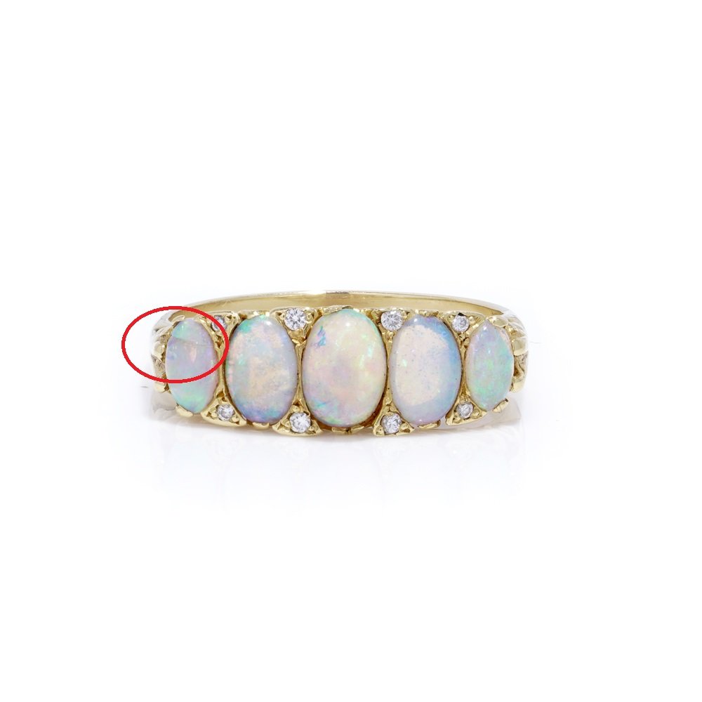 Vintage Five Stone Opal Ring set in 18ct gold