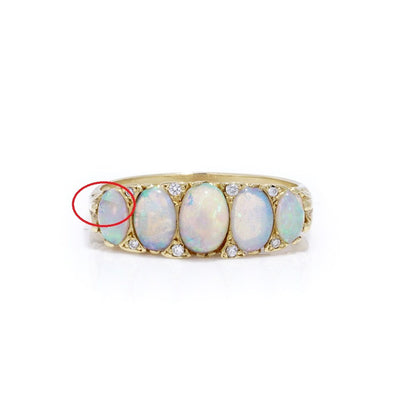 Vintage Five Stone Opal Ring set in 18ct gold