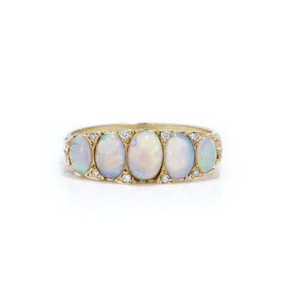 Vintage Five Stone Opal Ring set in 18ct gold