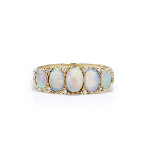 Vintage Five Stone Opal Ring set in 18ct gold