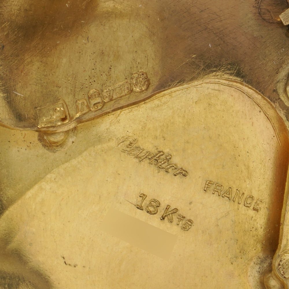 Cartier Diamond And Pearl Rose Brooch In 18 Carat Yellow Gold