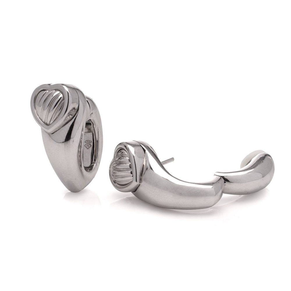 Piaget clip-on earrings in 18 carat white gold.