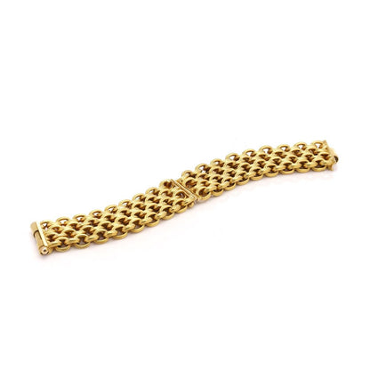 Four row rope chain bracelet in 22 carat yellow gold.