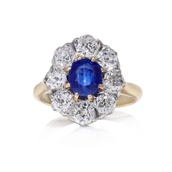 Cutesmile Antique Edwardian Silver Filled Blue Sapphire CZ Ring – Eye Shape Band, Sizes 6-12 - View #7