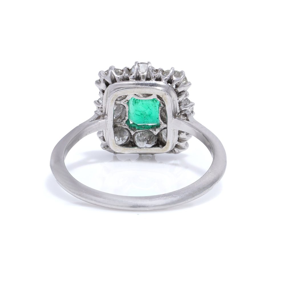 Vintage emerald and diamond ring