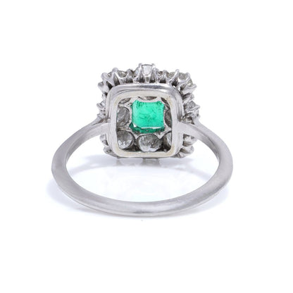 Vintage emerald and diamond ring