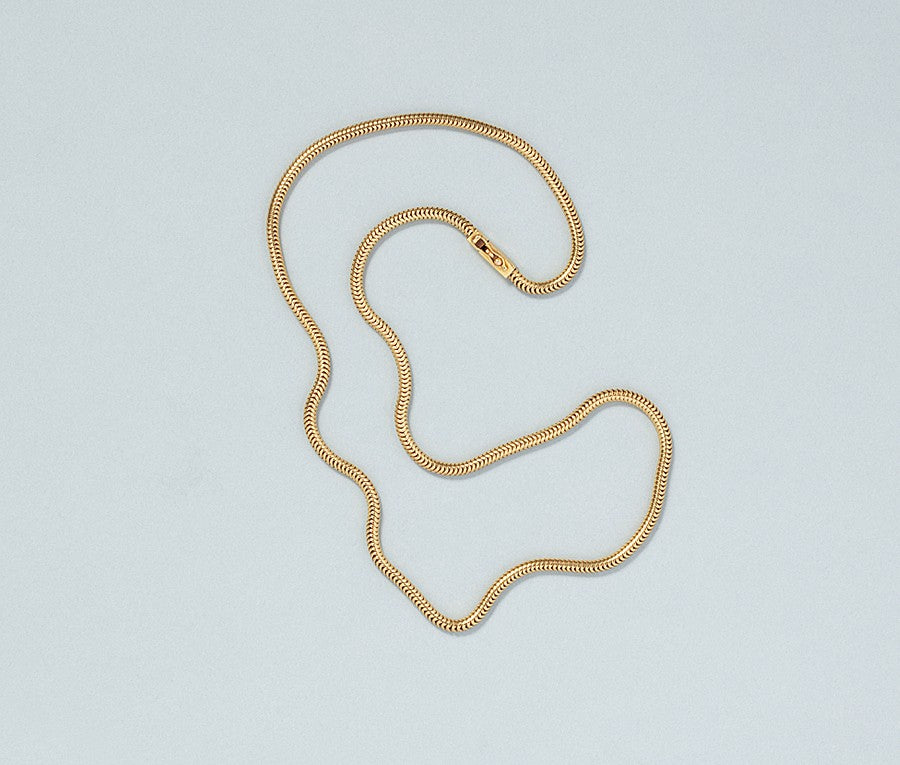 Modern Italian 18ct Yellow Gold Snake Chain