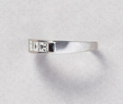 Modern Platinum Five Stone Diamond Ring