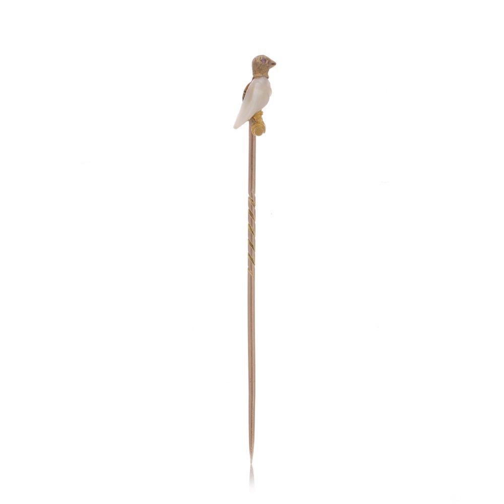 Victorian 15 Carat Yellow Gold Stick Pin In The Shape Of A Bird