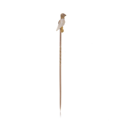 Victorian 15 Carat Yellow Gold Stick Pin In The Shape Of A Bird