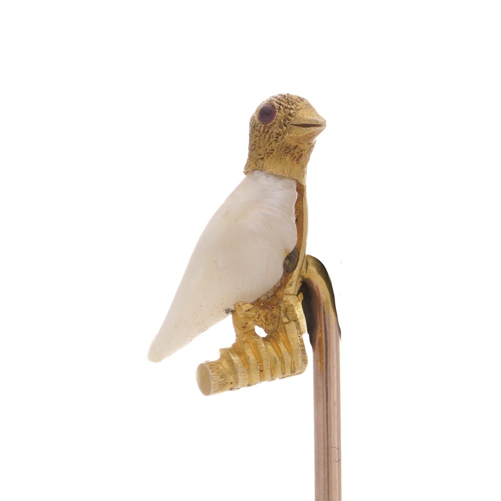 Victorian 15 Carat Yellow Gold Stick Pin In The Shape Of A Bird