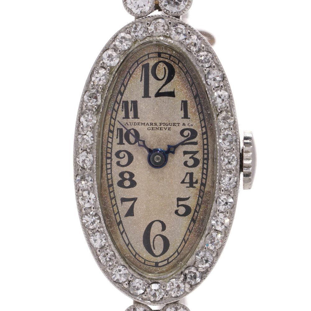 Audemars Piguet Art Deco Platinum Diamond Cocktail Watch