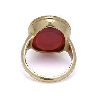 Antique Carnelian Intaglio Ring Of Roman Emperor Septimus Severus