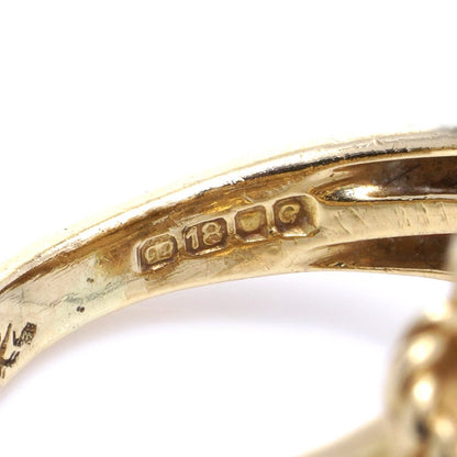 Vintage Kutchinsky Diamond Set 18ct Gold Flower Bombe Cocktail Ring, 18ct yellow gold floral cluster pattern with gold textured petals around diamond centres. Fully hallmarked, London 1977