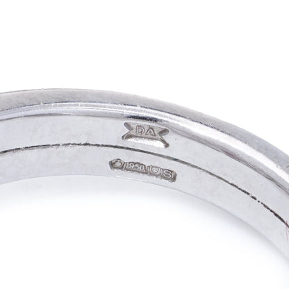 Platinum three stone diamond and ruby ring.