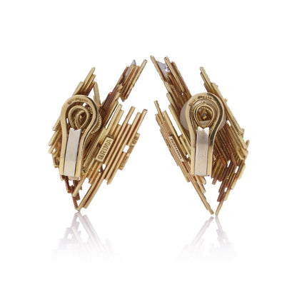 Andrew Grima 18 Carat Yellow And White Gold Earrings With Diamonds