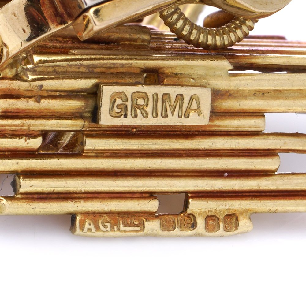 Andrew Grima 18 Carat Yellow And White Gold Earrings With Diamonds