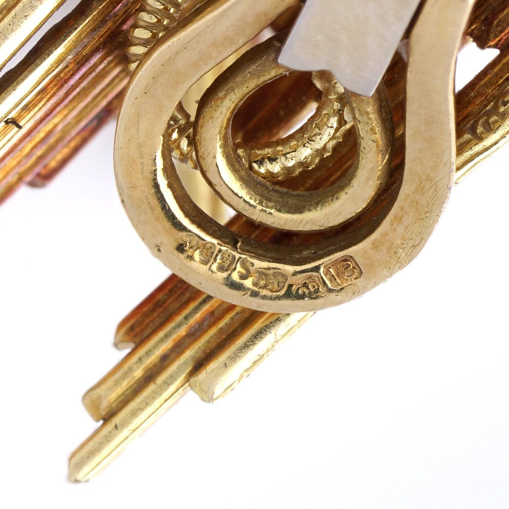 Andrew Grima 18 Carat Yellow And White Gold Earrings With Diamonds