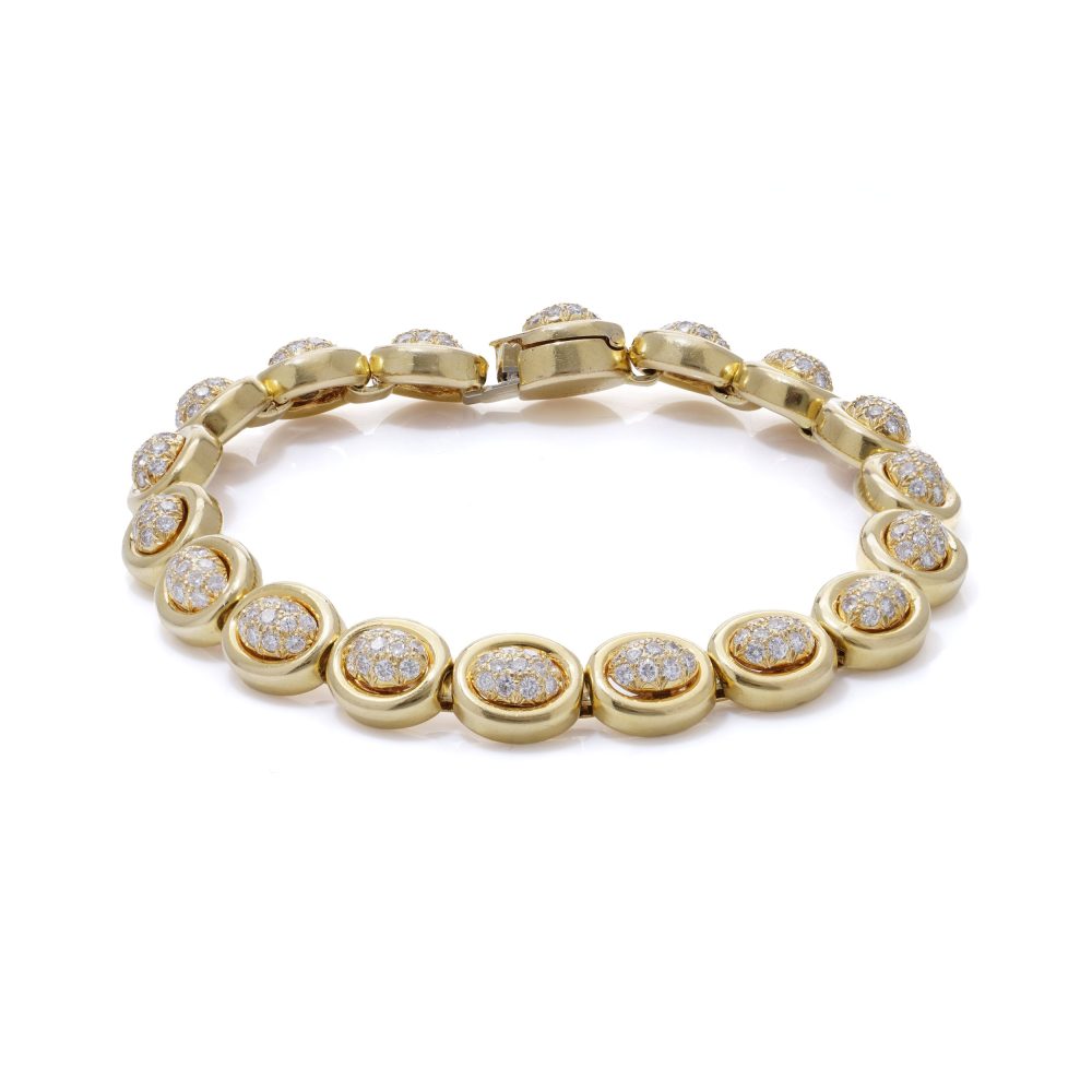 Van Cleef & Arpels gold and diamond link bracelet.